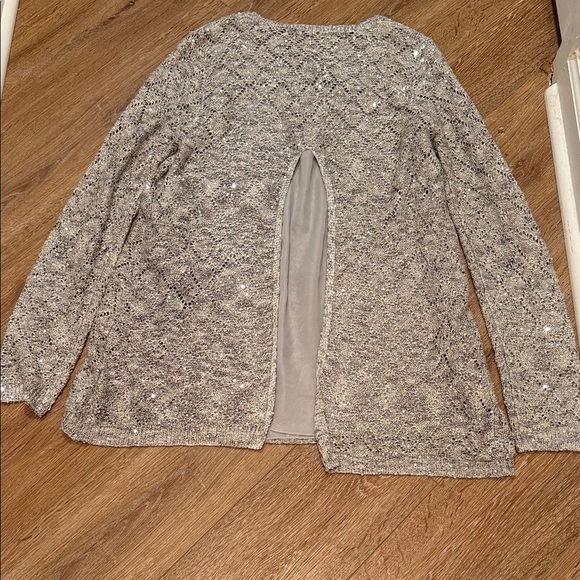 Peck & Peck Sparkling Silver Long Sleeve Top - Picture 3 of 4